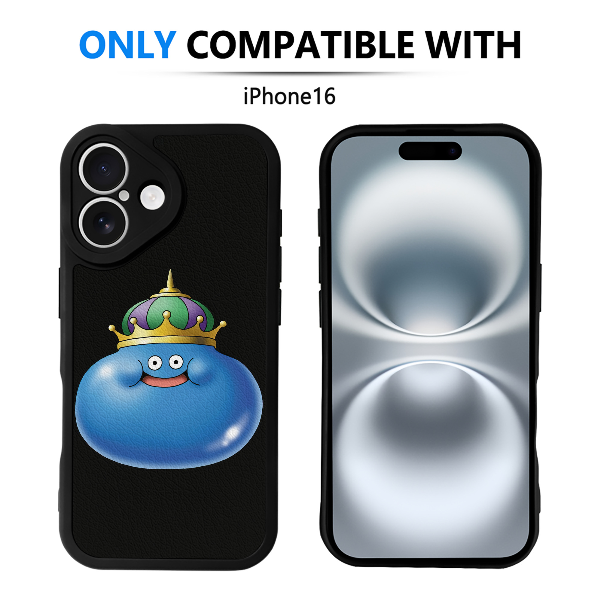 （画像用） ドラゴンクエスト Doragon Kuesuto Dragon Quest 【iPhone 16シリーズ対応】シリコンスマホケース（レザー調） 材質：シリコン